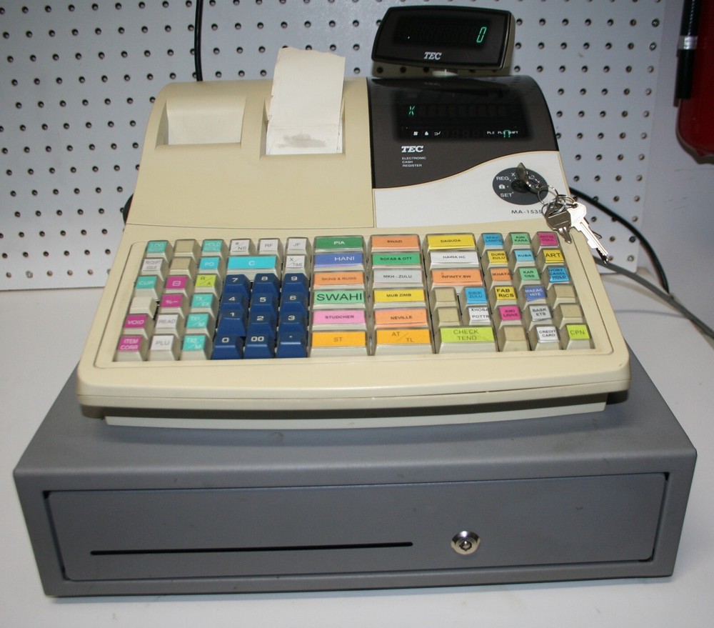 Toshiba TEC MA 1535 Electric Cash Register w/Keys Original Preowned VTG