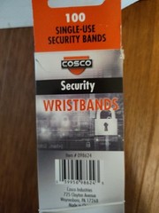 Securix Security Wristbands 100 Yellow Sequentially Numbered Cosco Red 100