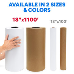 18″ X 13200″ (1100′) Made in USA White Freezer Paper Roll – Moisture-Resistant W