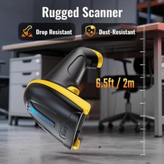 1D Barcode Scanner Wireless USB Wired Handheld Reader Yellow Tera 5100