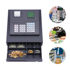 39 Keys Wired Lockable Electric Thermal Cash Register w/ Drawer for Catering US