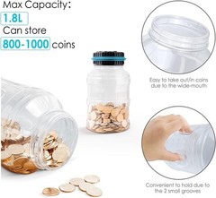 Large Piggy Bank for Boys Adults, Vcertcpl Digital Coin Counting Bank with LCD C