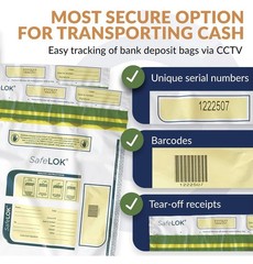 ControlTek SafeLok 9″ x 12″, White, 100 Bags, Tamper-Evident Bags – NEW