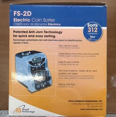 Royal Sovereign FS-2D Electric Coin Sorter, Anti-Jam Technology (B2)