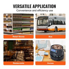 VEVOR USD Coin Counter & Coin Sorters with LCD Display, up to 300 Coins/min