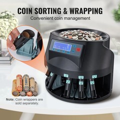 VEVOR USD Coin Counter & Coin Sorters with LCD Display, up to 300 Coins/min