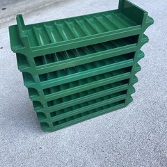 7 MMF Green Colored Plastic Storage Bank Trays Coin Counter $50 Dimes