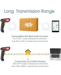 NETUM 2D Barcode Scanner, Compatible with 2.4G Wireless & Bluetooth & USB Wired
