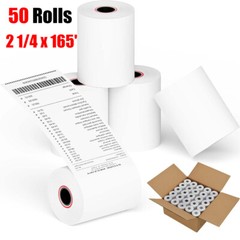 2 1/4 x 165′ Thermal Receipt Cash Register 50Rolls Credit Card Paper BPA Free