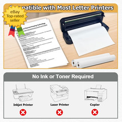 Thermal Paper Rolls 85 x 11 Inch for Portable Wireless Printer 4 Pack Letter