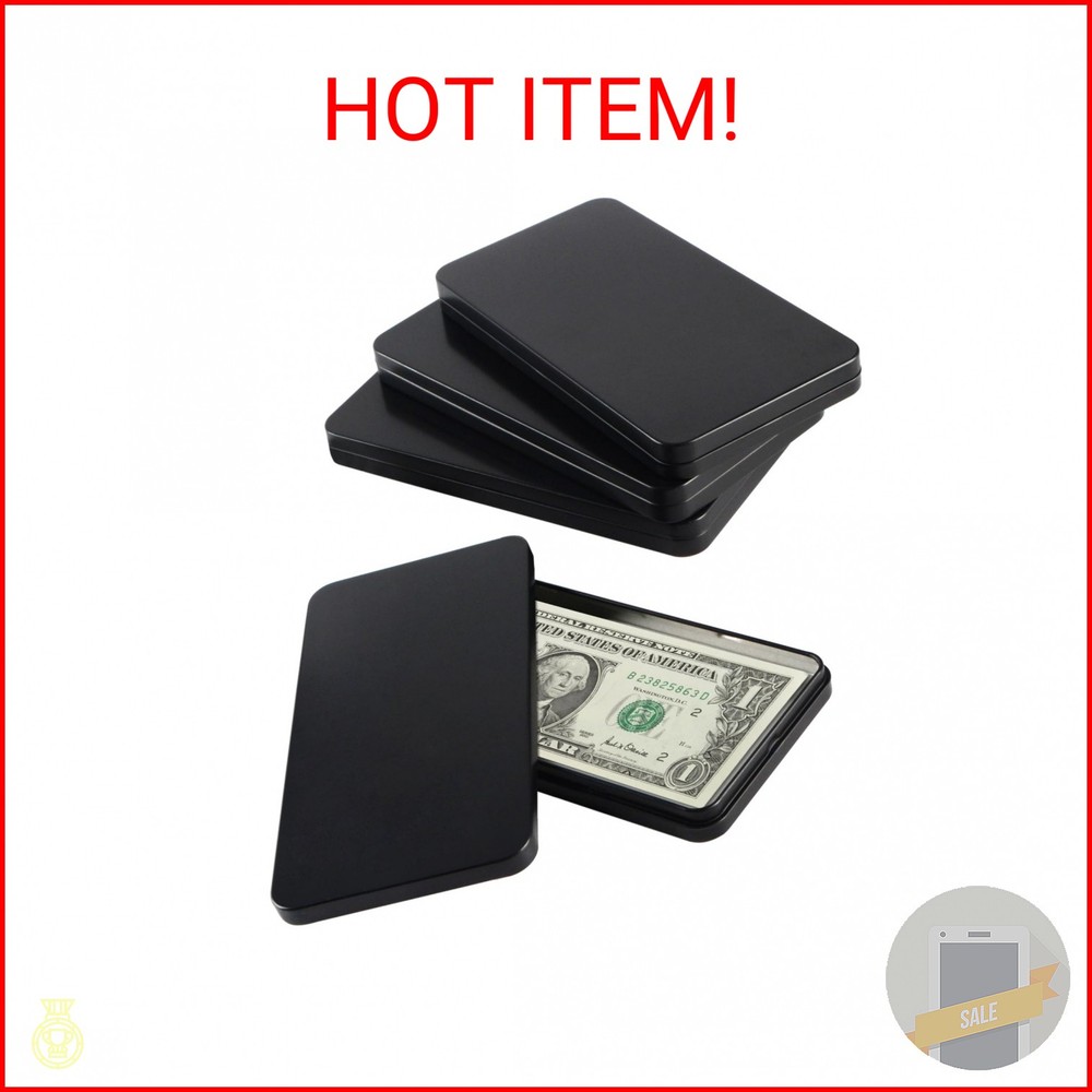 MC MEICHUANG 4 PCS Black Metal Cash Box Money Saving Organizer for Cash Single R