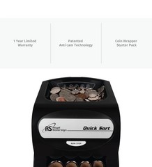 Royal Sovereign QS-2AN 1 Quick Sort Electric Coin Sorter w/Anti-Jam Technology