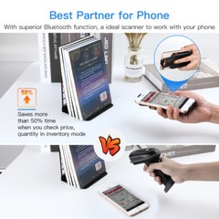 Eyoyo 1D Bluetooth Barcode Scanner Laser Back Clip Reader Fit Android IOS Phone