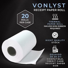 20 White Thermal Receipt Paper Rolls for Dejavoo Z8 Z9 Z11 Printers 2.25×55