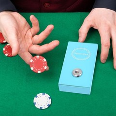 1 Pack Metal Box for Gamblers Pocket Sized Winner Bank Casino Cash Box with 2…