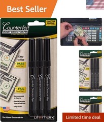 Money Counterfeit Bill Detector Pen for Use w/U.S. Currency, 3/Pack