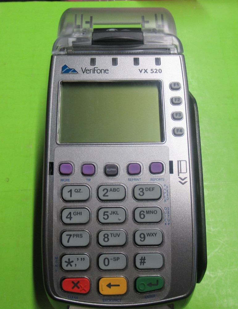 VERIFONE VX520 CREDIT CARD MACHINE CTLS NAA DIAL/ETH 128/64 MB STD Keypad