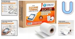 BPA-Free Thermal Receipt Paper Rolls 2 1/4″ x 55′ – 10 Pack for Square Terminal