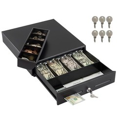 13″ Electronic Cash Register Drawer for Point of Sale (POS) System with 4 Bil…