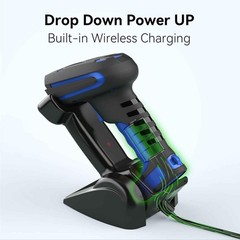 Alacrity Wireless Charging Barcode Scanner 1D 2D Blue