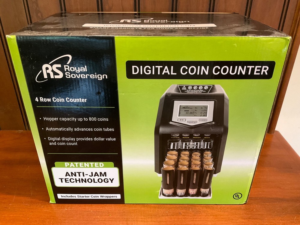 Royal Sovereign RCS-417-ADBK (FS-4DA) 4-Row Digital Coin Counter & Sorter