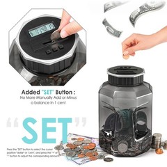 Digital Coin Counting Piggy Bank X-Large 2.4L Capacity with LCD Counter Jar