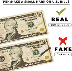 2 Pack Counterfeit Money Bill Detector Pens, Easy And Reliable Fraud Prevention