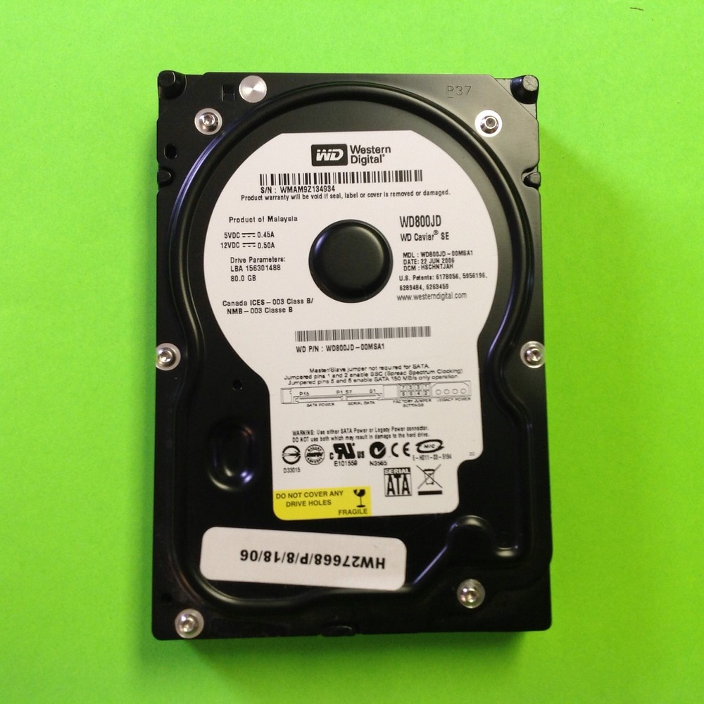 POS Western Digital WD800JD-00MSA1 3.5IN 80GB SATA Hard Disk Drive