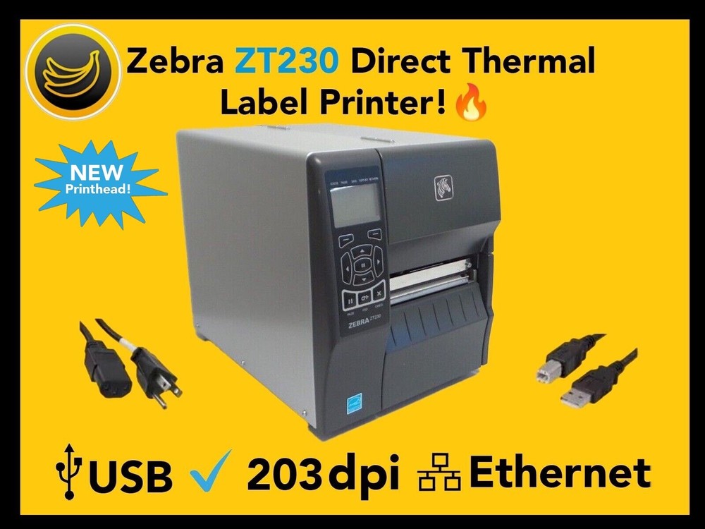 Zebra ZT230 Direct Thermal Label Printer 203dpi, USB, Ethernet! USA Seller!🔥⭐