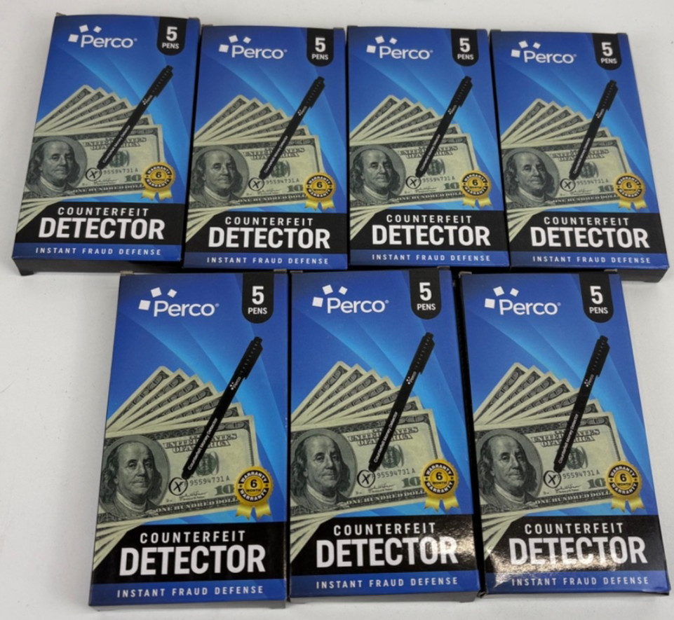Counterfeit Money Detector Pen Marker Round Tip-Bundle of 7-35 Total