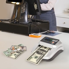 Money Counter Machine, Dollar Bill Detector, Counterfeit Money Checker 110-240V