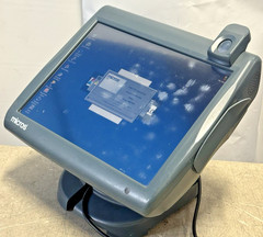 Micros Workstation 5A POS 400814-101 Terminal & Stand & Fingerprint Identifier