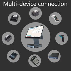 Touch Screen POS Cash Register for Small Business Retail and Restaurant Terminal