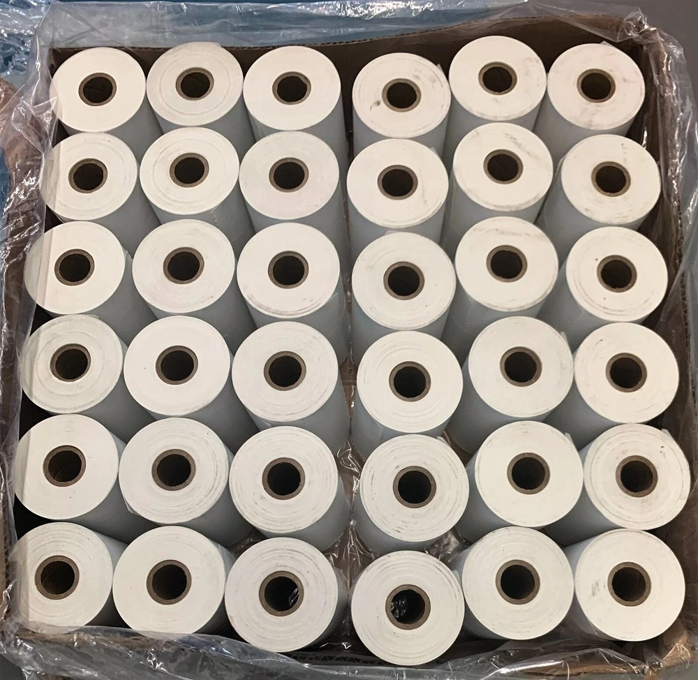 OMNI CHINA MOBILE PRINTER LABELS 4-1/8″ WIDE THERMAL 36 ROLLS PART# 28187186 NEW