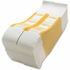Sparco $1000 Bill Strap – 1000 Wrap[s] – Kraft – Yellow (BS1000WK)