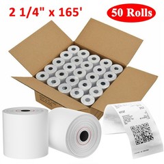 50 Rolls 2 1/4″x165′ Thermal Paper Credit Card & Cash Register POS Receipt Paper
