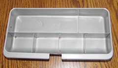 Vintage Lit-Ning Metal Cash Box w/ Coin/Cash Tray Handle Made in USA VGC