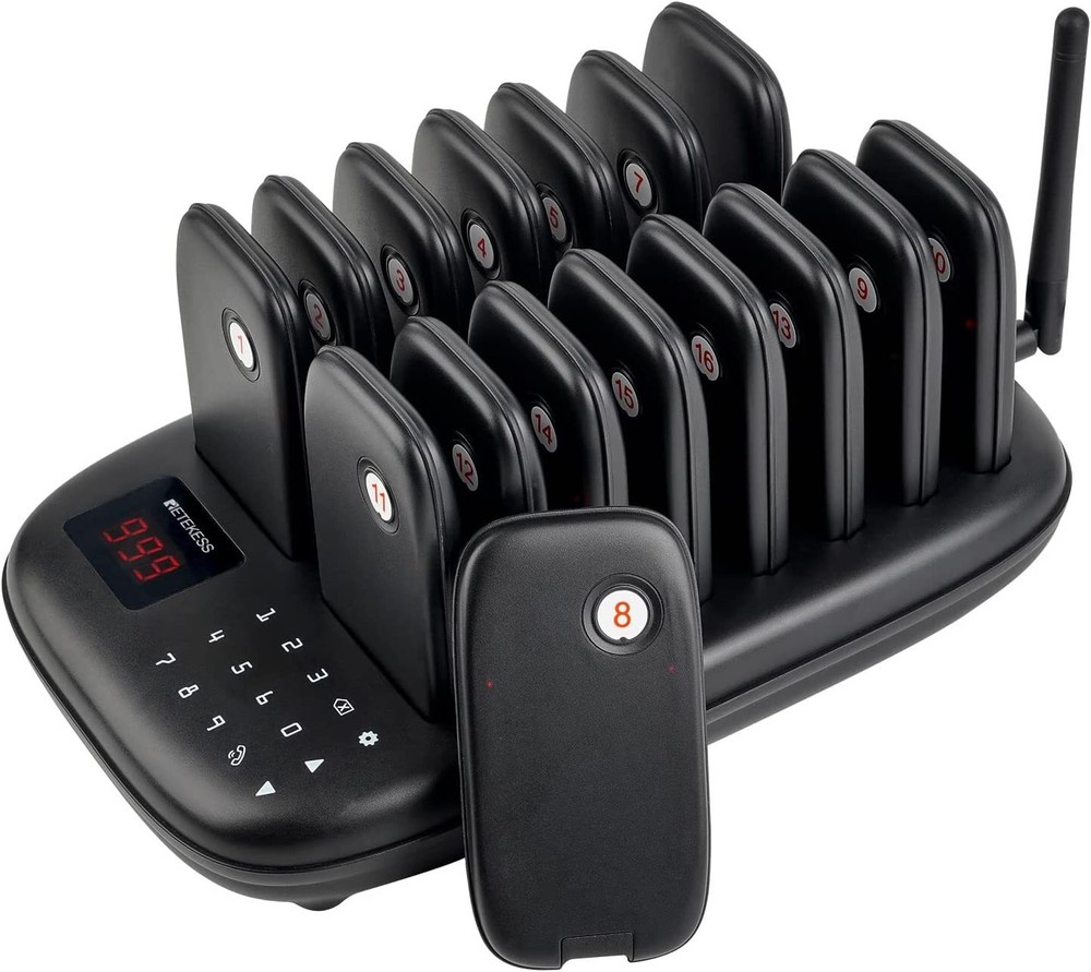 Retekess TD175 Restaurant Pager System Queuing 16 Buzzers Food Truck Cafe Club