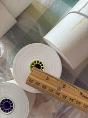 6 Rolls Adding Machine/Cash Register Tape. 2 Rolls Are Double Layer (carbon?)