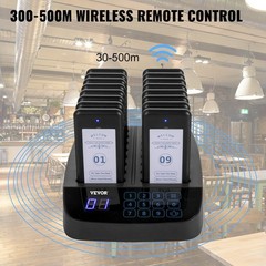 Portable Wireless Call System 16 Pagers 98 Beepers Touch Key Vibration Flash
