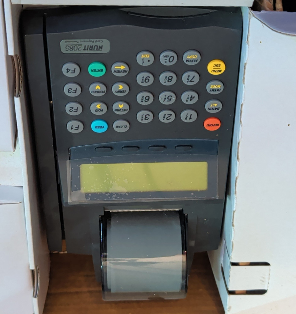 Nurit 2085 Wired Credit Card Terminal, POS Payment Device, Includes Accessories