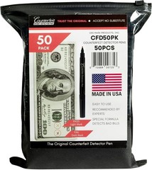 Authentic US-Made Counterfeit Detection Pen, 50 Pack