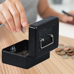 Water-Resistant Cash Lock Box with Key & Handle – Compact 5.91″ x 4.72″ x 3.15″