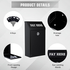 Sumerfnt Locking Cash Box with Slot, Metal Money Donation Box with Lock and 4 Ke