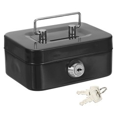 Mini Safe Box Cash Boxes Piggy Bank Mini Money Saving Boxes with Keys Black