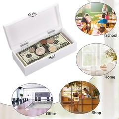 Acrylic Lockable Cash Box Money Storage Box Holder Single Row Cash Tray
