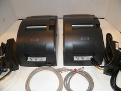 Lot of 2 EPSON TM-U220B M188B Kitchen /Bar POS Receipt Printer Ethernet w AC