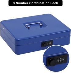 Compact 11.8″ Cash Box with Combination Lock and Coin Holder – Maximize Security
