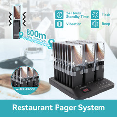 Retekess TD157A Restaurant Pager System Guest Queuing 24 Pagers For Food Truck
