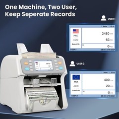 RIBAO MC-165 Two-Pocket Mixed Denomination Money Counter Machine,Bill Counter